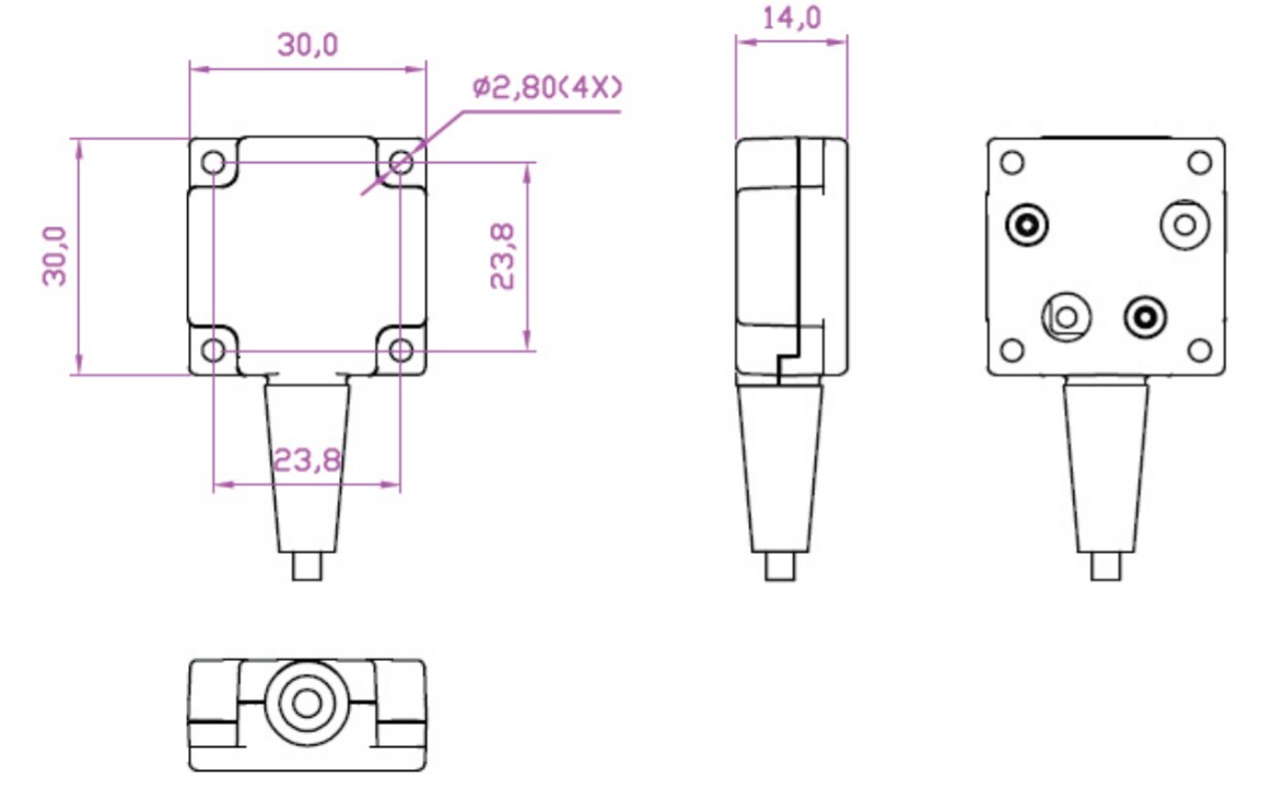 Mechanical Drawing - Advantech PCL-M10 Industrial Accelerometer